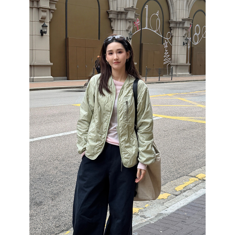 Fulu Early Spring Baseball Collar Gourd-Shaped Quilted Fashion Women's Jacket Cotton Coat Ph6289