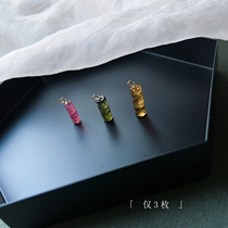 Ultra-high cost-effective only 3 glass body red and green tourmaline dragon column pendant necklace female clavicle chain gift