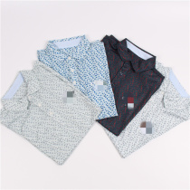 Day Single Golf Men Short Sleeve 2020 Spring Summer Quick Dry Stretch Fabric Dark Jacquard Small Floral