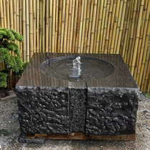 Japanese-style water landscape water bowl Fountain Yongquan natural stone water bowl Stone bowl Courtyard garden landscaping water ornaments