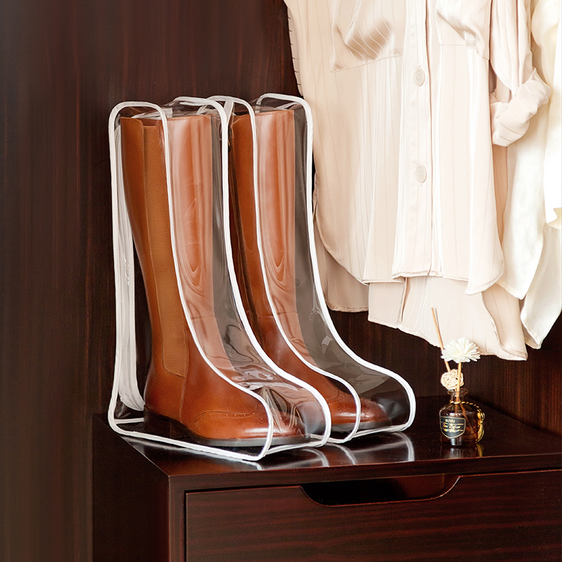 Transparent boots storage bag shoes, short boots, dust-proof household travel boots, over-the-knee high tube folding waterproof and mildew-proof