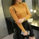 Mùa thu đông mới phiên bản Hàn Quốc của áo cổ cao cộng với áo len nhung dày màu trắng nữ Slim hoang dã dài tay chạm đáy áo len áo len nữ hàng hiệu