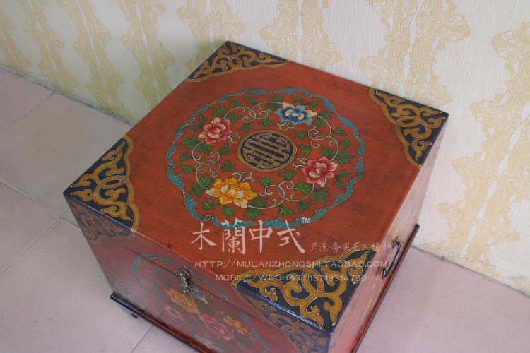 Tân cổ điển Trung Quốc đồ nội thất  Tây Tạng sơn cũ làm bằng gỗ long não nguyên chất hộp gỗ rắn hộp vuông nhiều - Cái hộp hộp gỗ