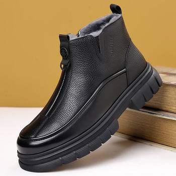 Fashionable men's boots 2025 winter new thickened northeast large cotton boots casual high-top warm anti-ski boots