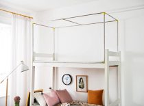 College Student Dorms Up And Down Bunk Bed Curtain Nets Stainless Steel Plus Coarse Bracket Free Adjustable Solid Bearing Gravity