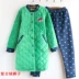 Nicole new lady quilted pyjama Beibei cashmere cổ áo dày nhà dịch vụ phim hoạt hình dài đồ mặc nhà Giống cái