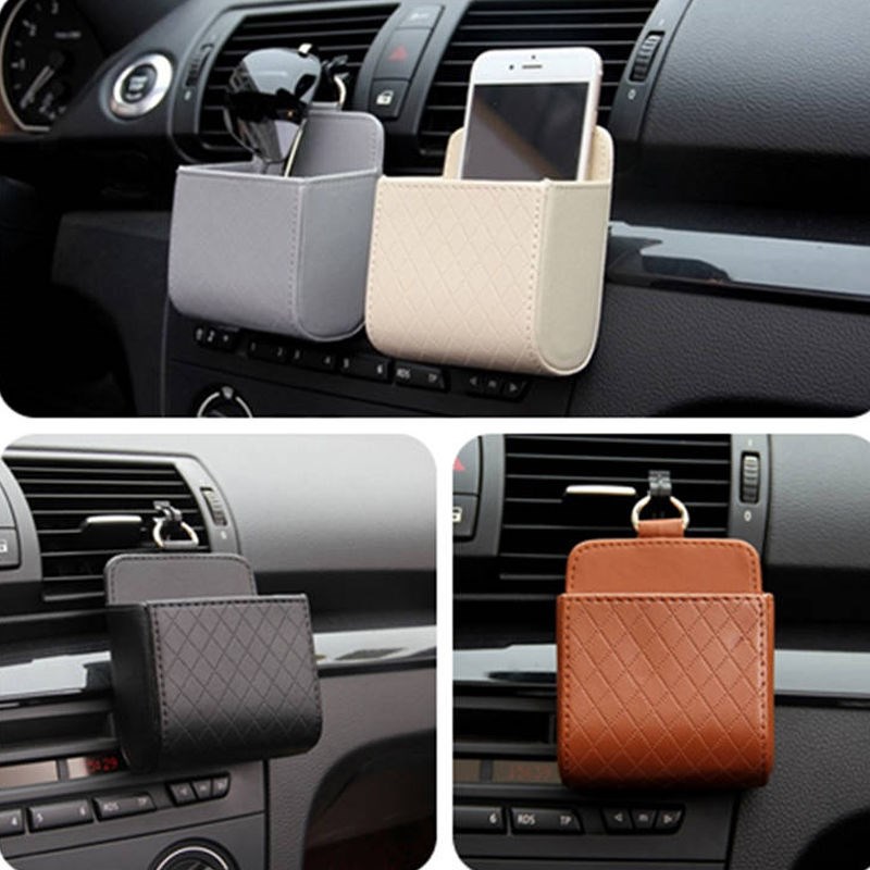 Car Air Outlet Disposal Bag On-board Multifunctional Set Bag On-board Air Conditioning Port Hanging Big-screen Mobile Phone Containing Box