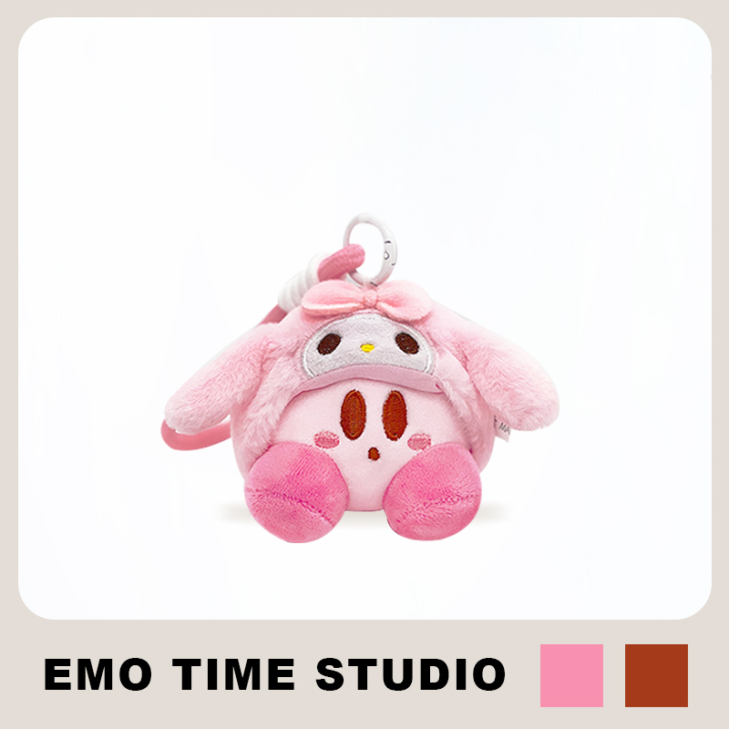 Emo Cute Kirby Girl Plush Doll Pendant Bag Car Keychain Gift for Couples