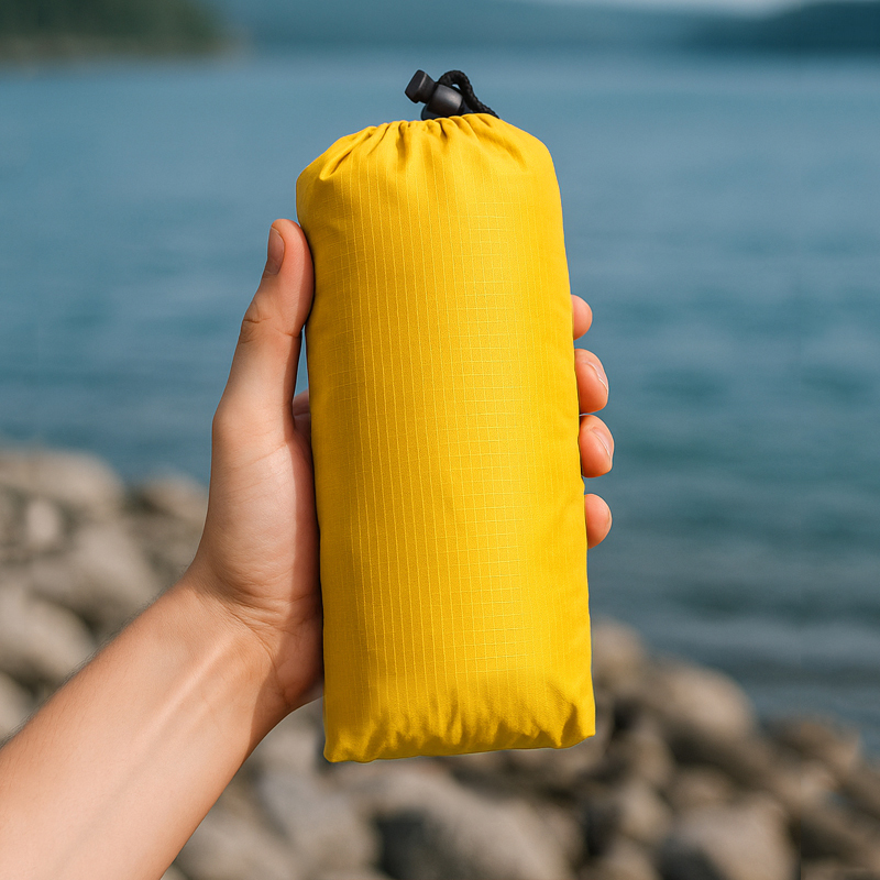 Lightweight Canopy Three-In-One Raincoat for Outdoor Hiking and Mountaineering, Thin and Multifunctional Yellow Emergency Backpack Poncho