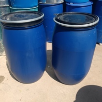 Second-hand 200L flange barrel thickened iron hoop barrel blue chemical plastic barrel fermentation barrel plain barrel light-proof barrel