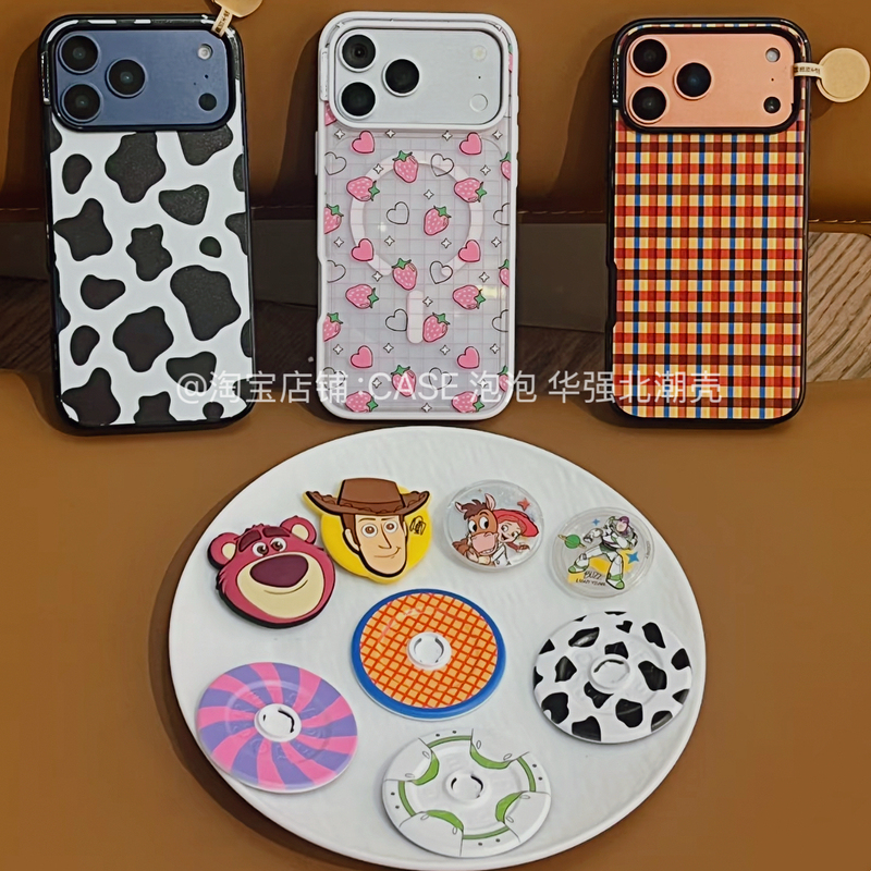 Toy Story Strawberry Bear Magnetic Phone Case with Heart Design, Shockproof, Buzz and Woody Magnetic Stand for iPhone 17, Apple 14/15/16 Pro Max, Jessie and Red Heart Toy Story Strawberry Bear Magnetic Phone Case with Heart Design, Shockproof, Buzz and Woody Magnetic Stand for iPhone 17, Apple 14/15/16 Pro Max, Jessie and Red Heart