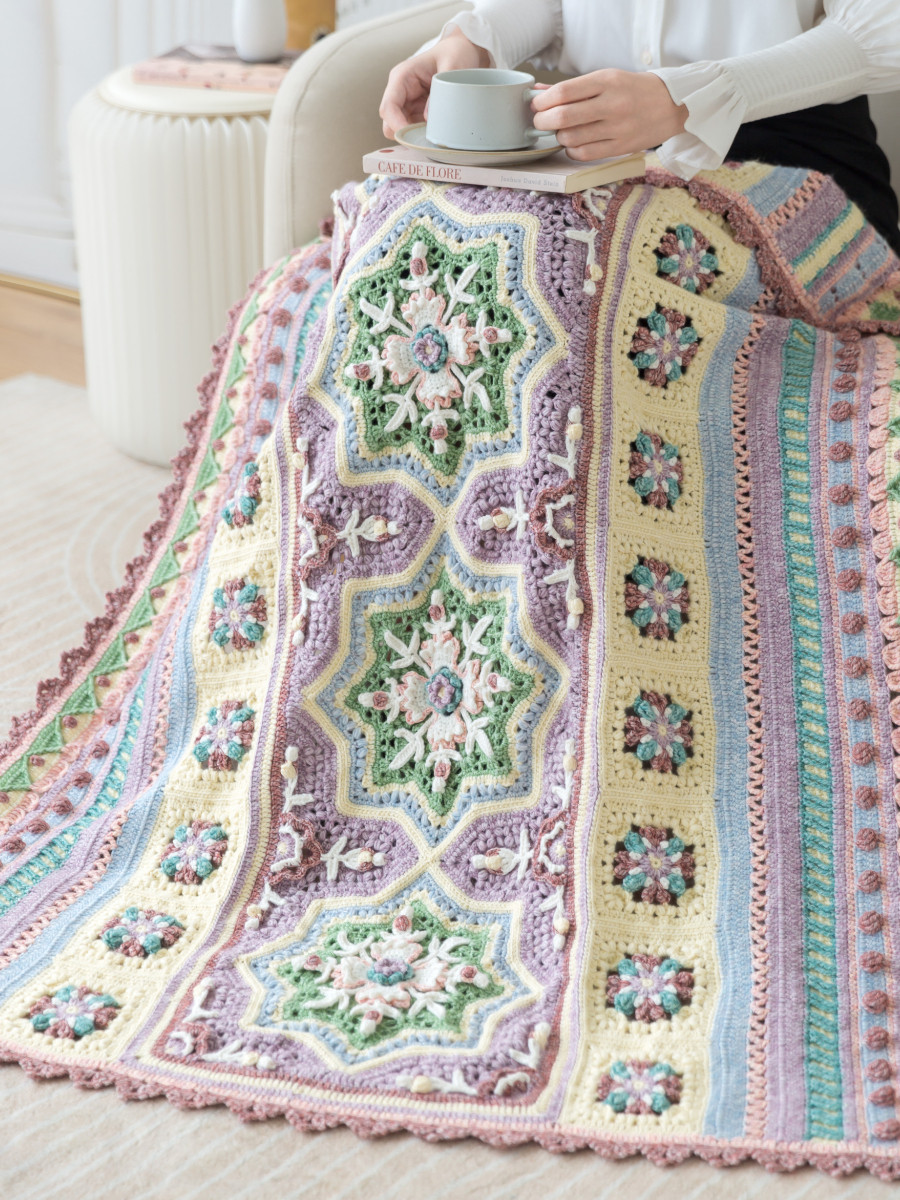 Sister Susu’s Jaipur floral blanket handmade diy crochet blanket wool ball homemade material package