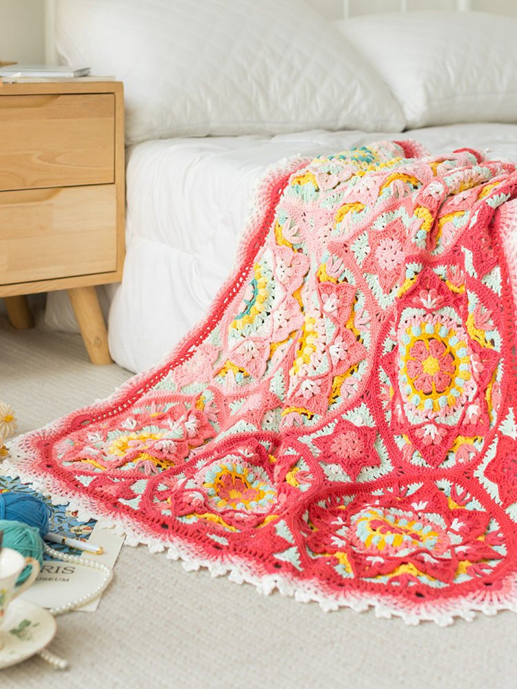 Sister Su Su’s beautiful Mucha patchwork blanket weaving handmade DIY yarn ball blanket material package to pass the time