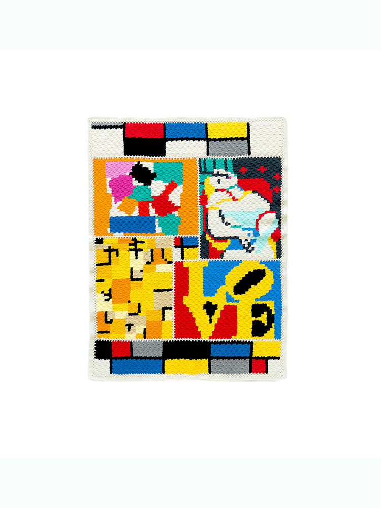 Sister Su Su's artistic pixel blanket handmade diy crochet four-strand milk cotton woven blanket material package