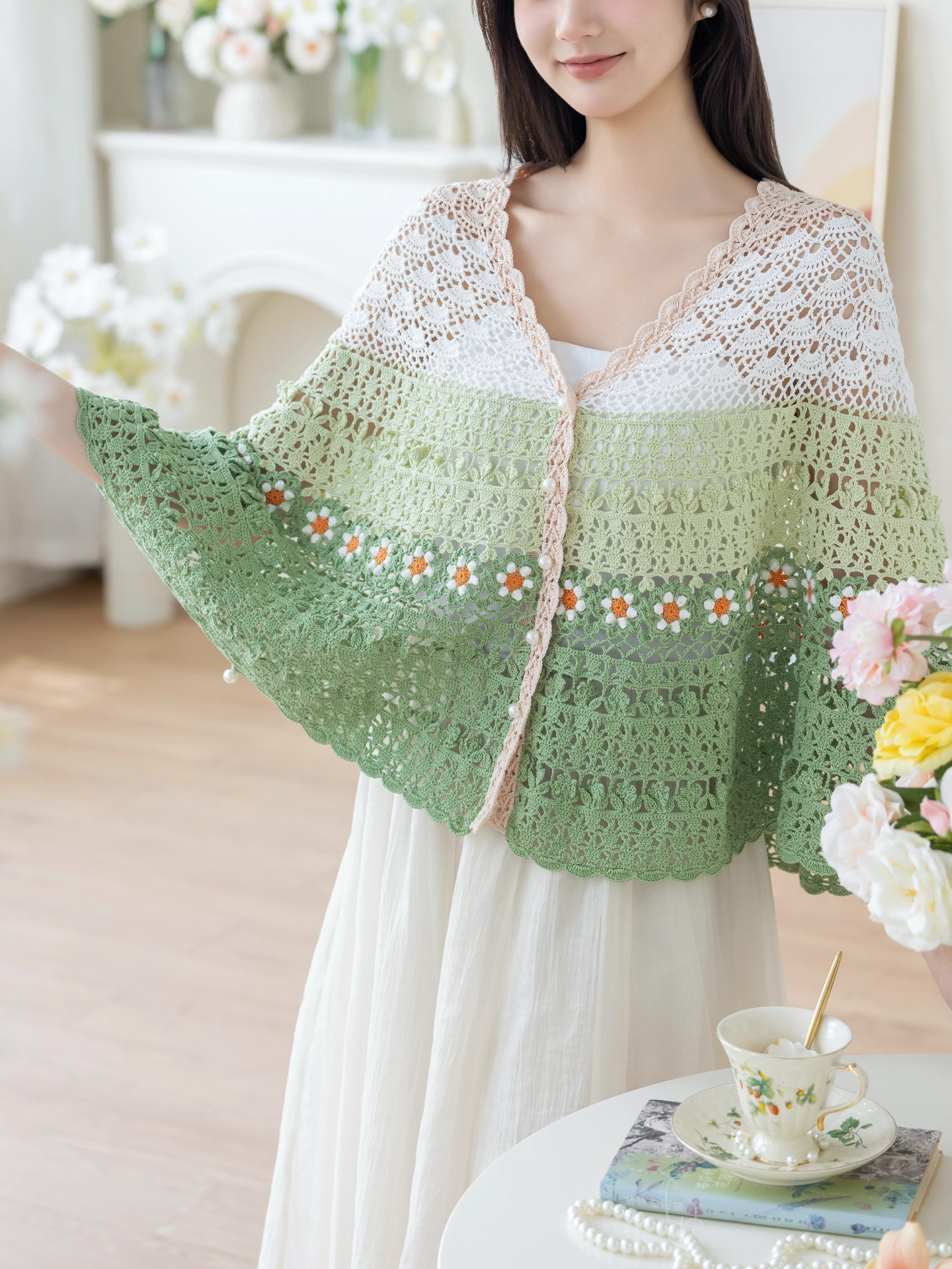 Sister Su Su's Colorful Cape DIY Crochet Cotton Thread Lace Thread Clothing Yarn Ball Material Kit