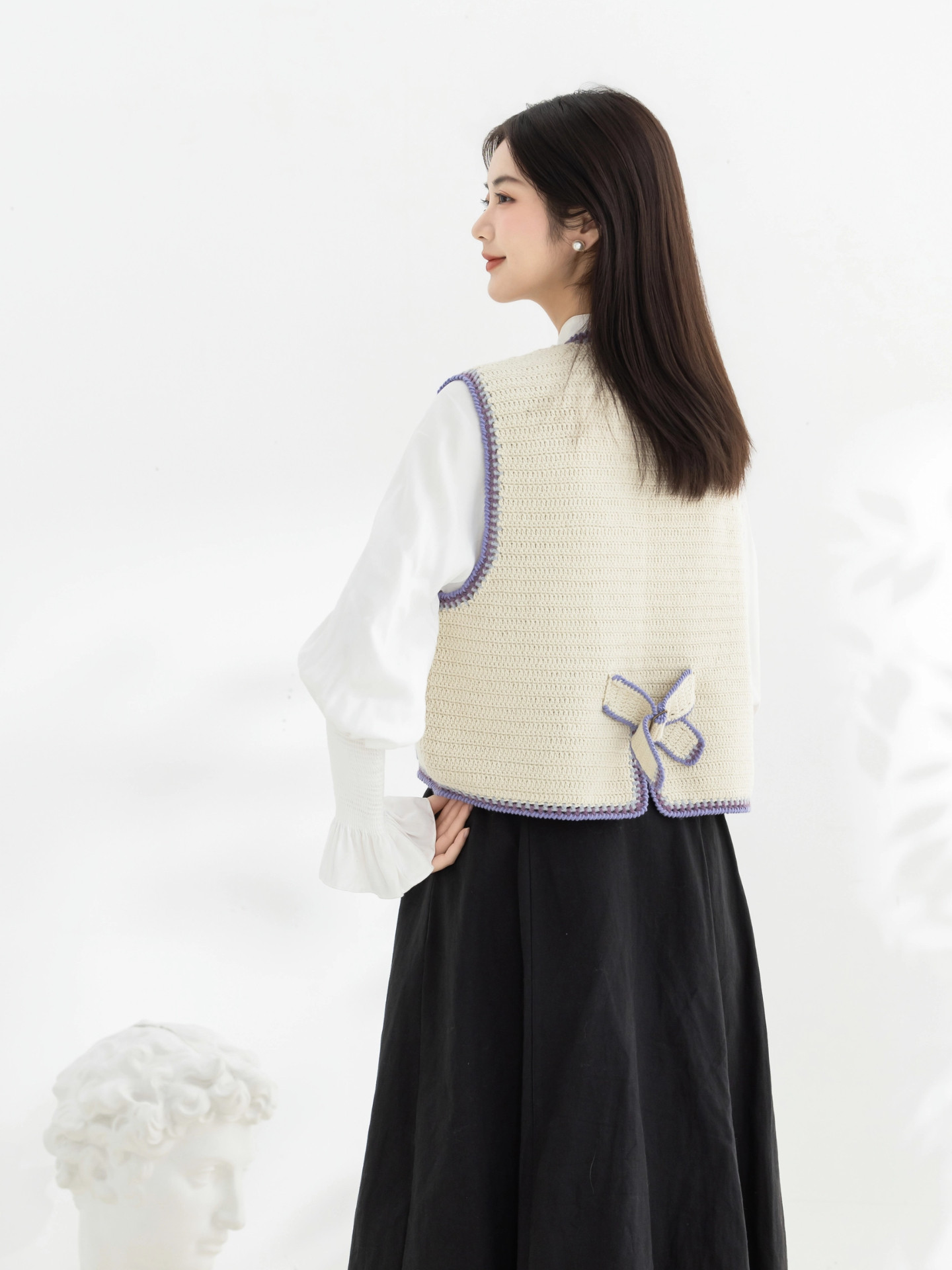 Sister Su Su’s iris vest handmade DIY knitted crochet top wool ball homemade material package