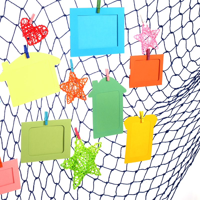 Fishing Nets Photos Walls Send Wood Clips Hemp Rope Paper Photo Frame Nursery Work Decoration Hanging Accessories Photo Wall Placement