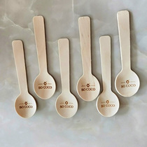 Disposable wooden knife and fork spoon large medium and small wooden spoon Birch tableware new store opened custom pattern 1000