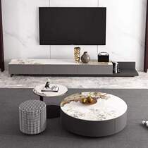 Nordic Imagery Round Tea Table Ins Light Lavish Modern Luxury Stone Rockboard Small Family Size Round Creative Tea Table Round