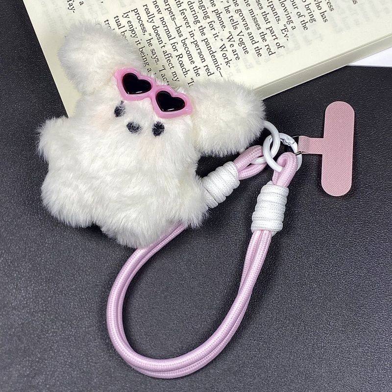Cute cartoon lanyard pendant, West Highland plush short wrist charm, Instagram-worthy doll pendant, earphone charm.