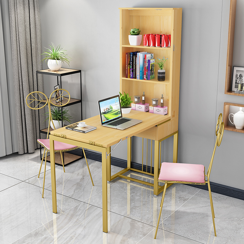 Modern minimalist multifunctional folding computer desk makeup table dressing table one bedroom small apartment dining table against the wall