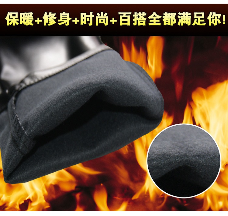 Của nam giới nam mùa xuân quần da nam xe máy đầu máy windproof cộng với nhung ấm đầy đủ quần da thủy triều của nam giới chân chặt chẽ