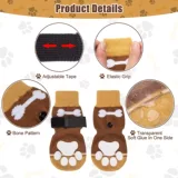 Носки для домашних животных, собачьи хлопковые носки, анти -скользящие анти -кролики 4 золотые капиллярные пасты Lingti Dog Носки, борьба с теплыми носками Corki