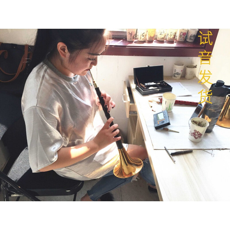Professional flagship store Suona percussion instrument Full set of uwood adults cut playing beginner D Professional B Tune Folk Horn