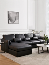 Modern minimalist wind upscale tech cloth sofa combined black small family type living room 2 8 m home floor payment
