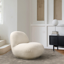 Jiran Guins Wind modern Nordic Sydney lamb suede white shell single chair Living room Balcony Art 100 lap