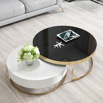  Yaran home living simple modern round net celebrity living room marble light luxury coffee table TV cabinet combination furniture