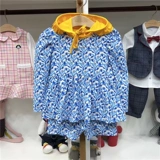 Летний синий лонгслив, купальник, штаны, раздельная шапка, комплект, детская одежда, в цветочек, защита от солнца, 3 предмета