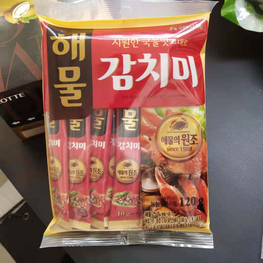 Flavoring seasoning imported from South Korea Qingjingyuan crab seafood powder 10 sticks hot pot soup base soup cooking seasoning
