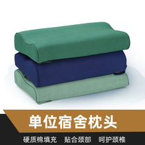 Henghui shop) pillow army green olive green flame blue single cervical spine student hard pillow core