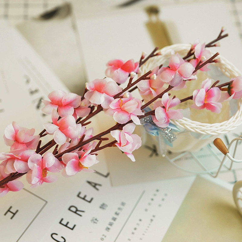 Emulated Peach Blossom Branches Props Plum Blossom Cherry Blossom Branch Emulation Cloth Art Flower Props Web Store Photo Shoot Background Props