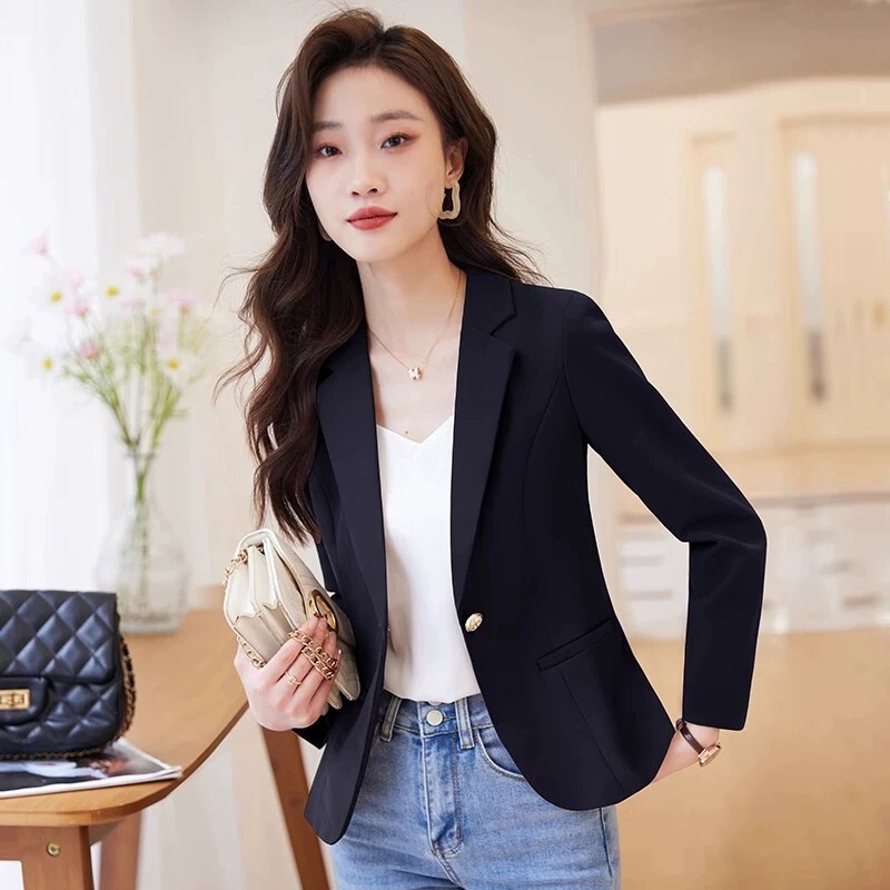 Black Blazer for Women, Spring 2026 New Style, High-End, Petite, Casual, Short Suit for Women, Spring and Autumn
