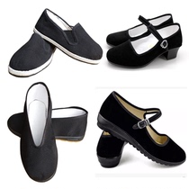 Old Eighth Road Cloth Shoes Red Army Round Mouth Shoes Republic of China People Boat Bow Black Adult New Fourth Army Eighth Route Army Performance Shoes