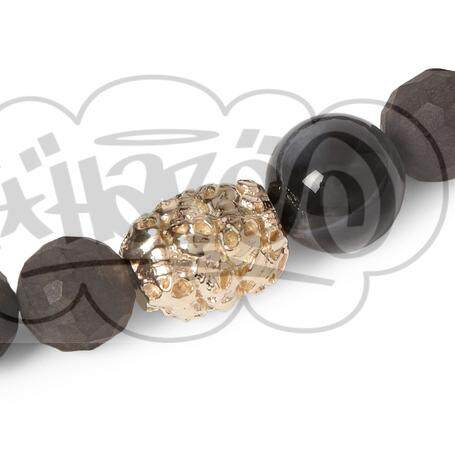 Luis Morais Ebony Skull Gold Bead Bracelet