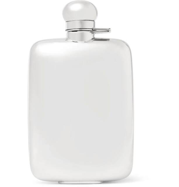 Asprey Sterling Silver Hip Flask Pure Silver Flask in Stock