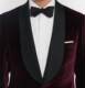 Kingsman Burgundy Slim Fit Collarless Velvet Tailcoat Suit Discount