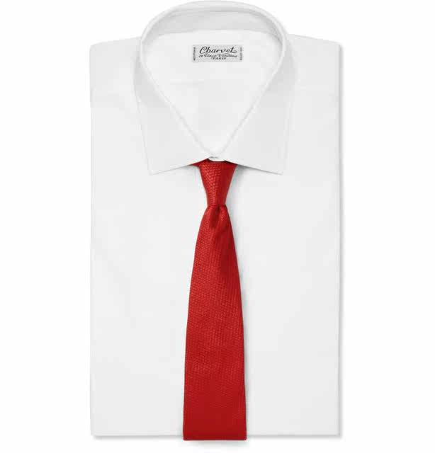 Turnbull & Asser Textured Woven Silk Tie, a Brand Favored by the British Royal Family