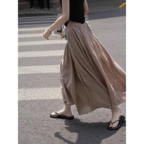 French style skirt for pregnant women in summer thin A-line long skirt with large hem no support belly adjustment versatile and elegant national style skirt