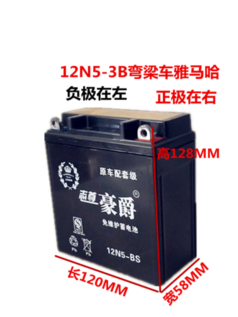 New 12v universal 12N5A Tianjian locomotive dry battery maintenance-free Yamaba 110 curved beam locomotive car