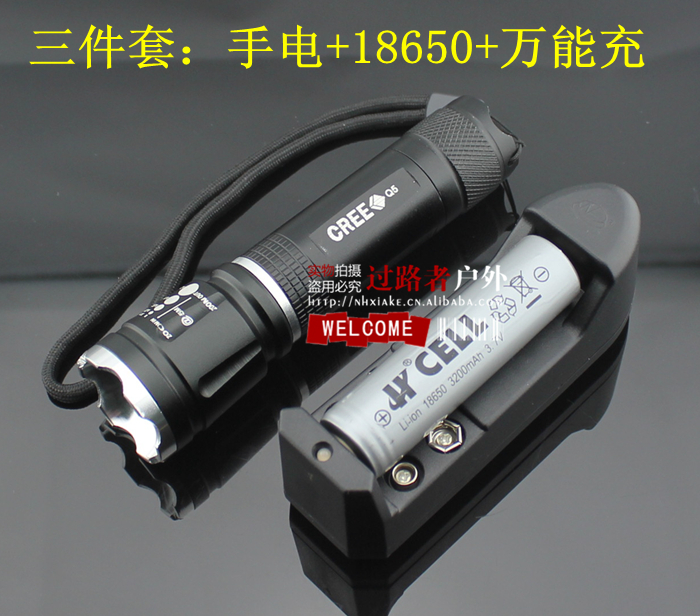Zoom đèn pin Đèn chiếu sáng ngoài trời Q5LED đèn 18650 sạc cắm trại đi bộ đi xe đạp đèn đèn pin đội đầu chiếu xa 500m