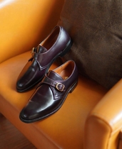 Alden Monk Strap Oxford horse Hip gentleman leather shoes No 8 color Black one-pedal Monk shoes
