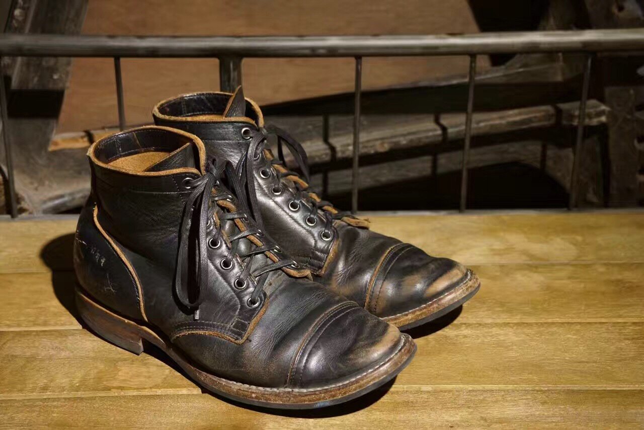 (Burst tea core) Viberg Cap toe with lid Three-joints Chromeexcel commuter boot
