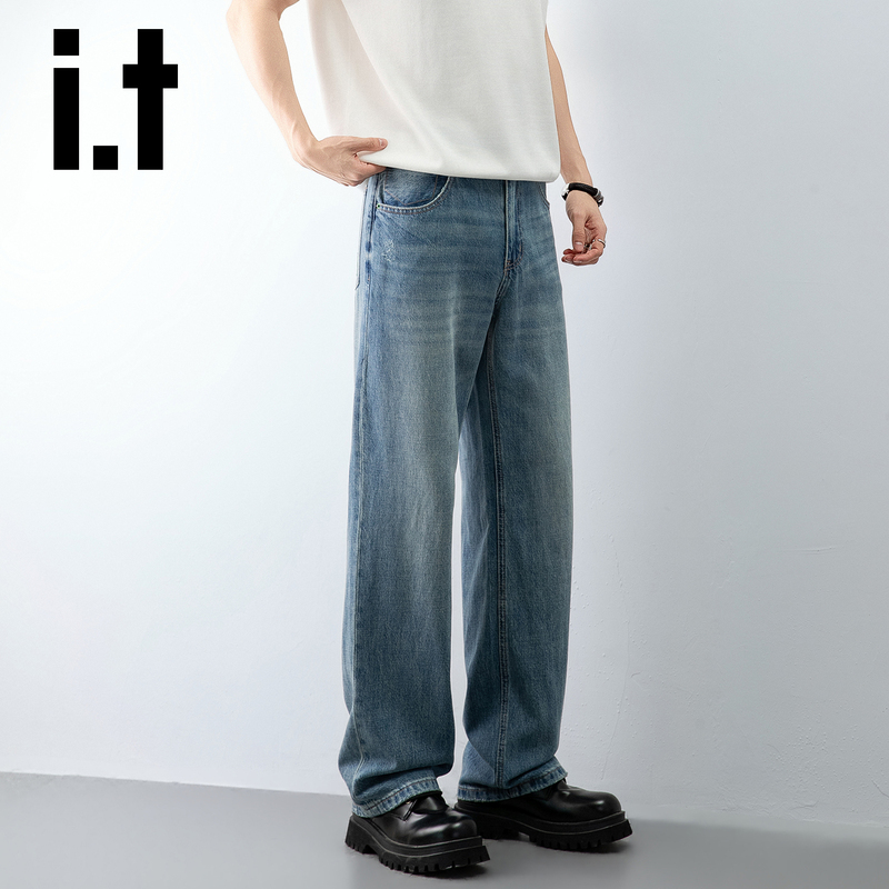 Chocoolate Straight-Leg Men's Jeans, Loose and Versatile, Slimming Long Pants, 2026 New Model, Old Money Style
