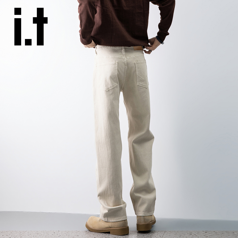 It: Chocoolate Apricot-Colored Jeans for Men, Straight-Leg, Trendy, Casual Men's Pants, New High-End Light-Colored Beige It: Chocoolate Apricot-Colored Jeans for Men, Straight-Leg, Trendy, Casual Men's Pants, New High-End Light-Colored Beige