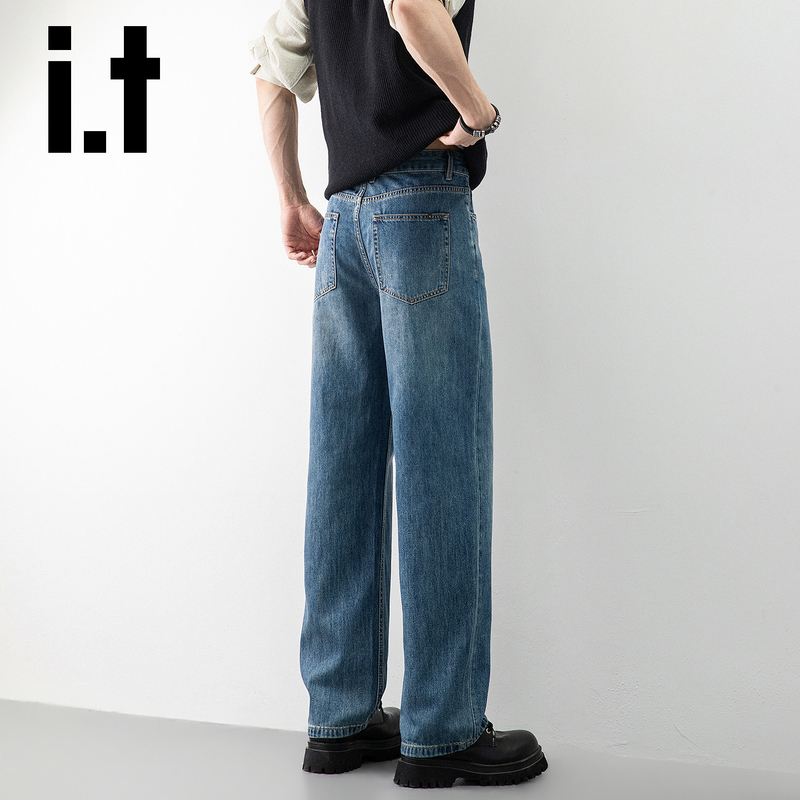 Chocoolate Straight-Leg Men's Jeans Loose Wide-Leg New Style Long Pants High-End Genuine Blue Spring