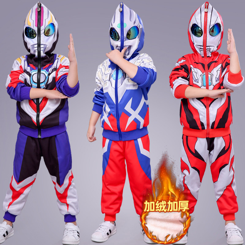 Syroodman clothes Winter boy suit children's new autumn and winter clothing Cavet Thickened Spider-Man Costume Tide-Taobao